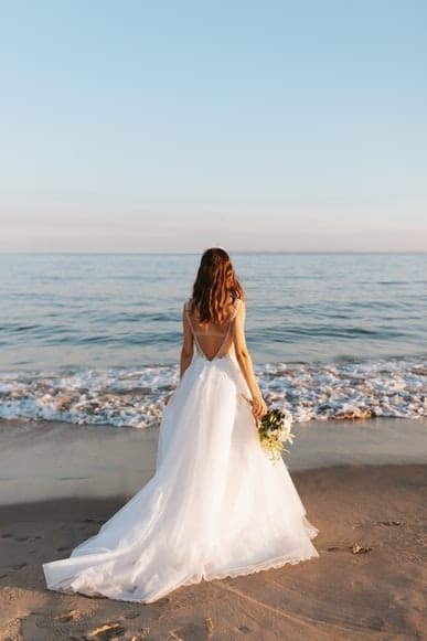 bride at Newcastle beach
